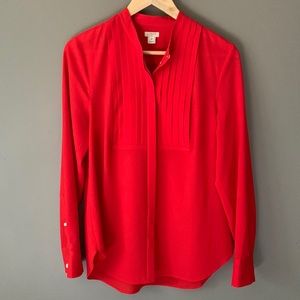 J.Crew long sleeve red blouse top.  Size M.